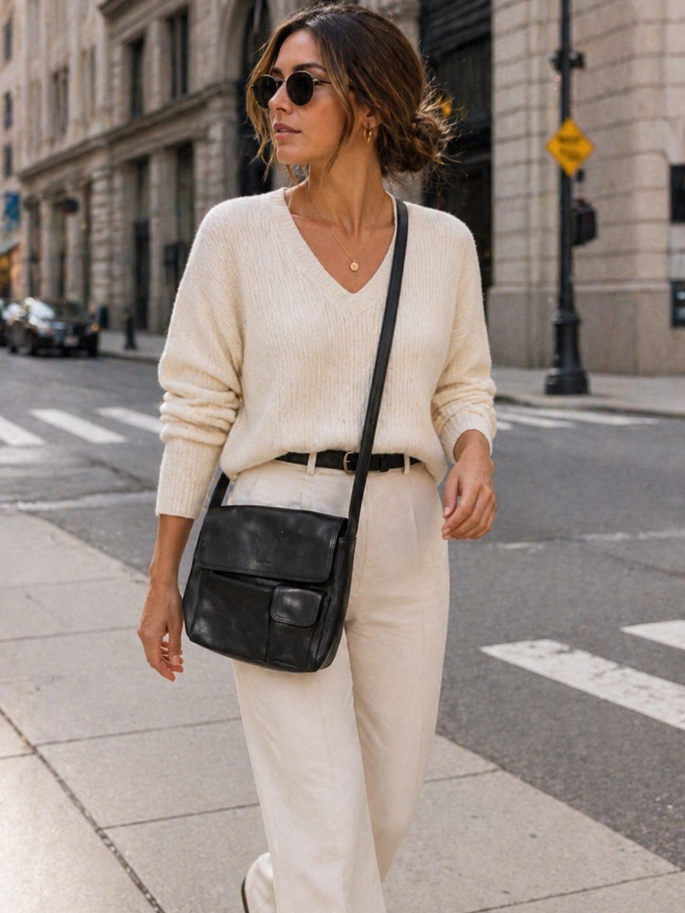 Black Crossbody Bag Minimalist City Chic Everyday Purse Quiet Luxury Style